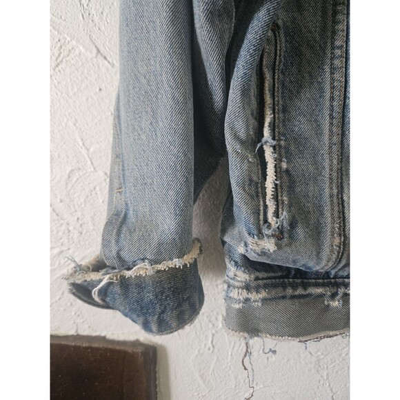 Levi Strauss Signature Jean Denim Tattered Jacket Size L - Picture 5 of 9